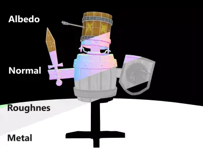 Stylized training dummy Low-poly 3D model