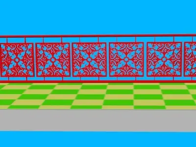 Terrace Fence 3D model