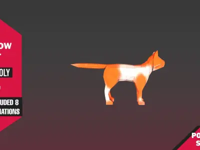 Yellow Cat Low-poly 3D model