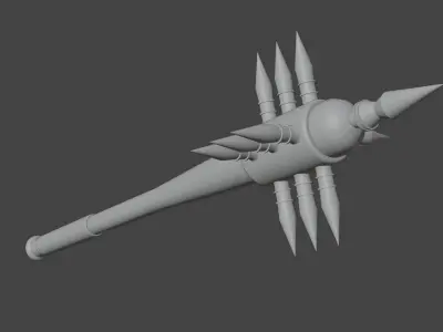 Baseball Bat with Spikes Weapon Low-poly 3D model