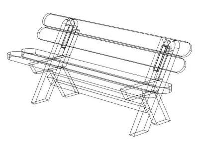 Outdoor Chair with Backrest 3D model