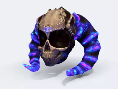 Skull Helmet Low-poly 3D model