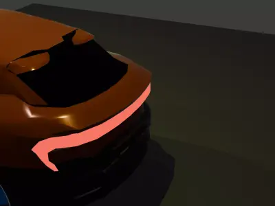 Electric two-toned color SUV Low-poly 3D model