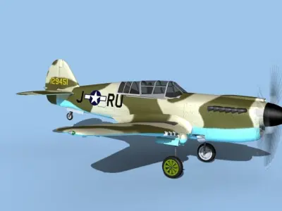 Curtiss P-40N Warhawk V05 USAAF 3D model