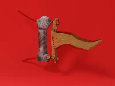 Medieval Golden Dagger Low-poly 3D model