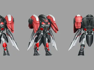 Full collection of 70 robots Low-poly 3D model