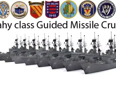 Leahy class Guided Missile Cruiser Low-poly 3D model