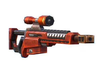 LowPoly Cartoon Sci-Fi Sniper Rifle Future Low-poly 3D model