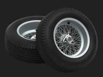 Dunlop CR65 tyres - Borrani rims 3D model