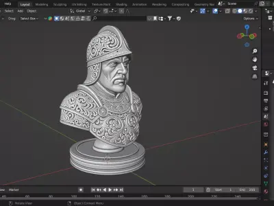 Medieval Soldier Pawn Chess Piece 3D print model