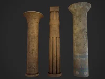 Egypt Column Pack Low-poly 3D model