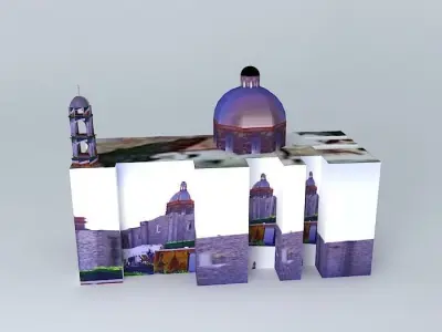 Temple church in mexico 3D model