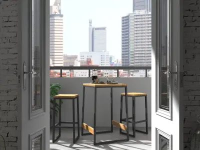 Merry Products Garden Table and Chairs 3D model