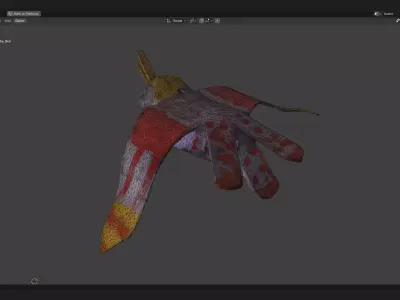 Paper mache kids art and craft painted bird 3d prop model 3D model