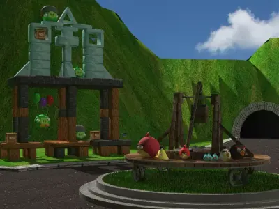 ANGRY BIRDS PACK - 8 BIRDS 4 PIGS AND 2 ITEMS Low-poly 3D model