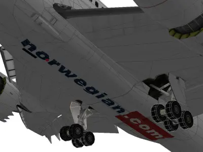 Boeing 787-800 Norwegian airlines Henrik Ibsen Low-poly 3D model