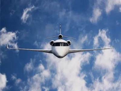 Lowpoly Dassault Falcon 8x luxury jet Low-poly 3D model