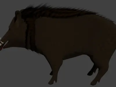 Wild Boar - Low Poly Game Ready Low-poly 3D model