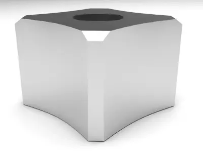 Square Curvy Nut 3D model