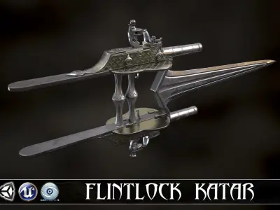 DEFENDER OF FAITH - Flintlock Katar Low-poly 3D model