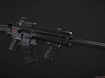 Gilboa Snake Double Barrel AR-15 Low-poly 3D model