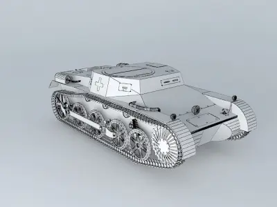 Ammunition tug on - Panzerkampfwagen I Ausf A (German tank) 3D model