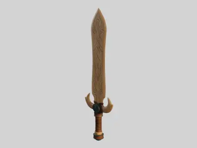 Wood Sword Low-poly 3D model