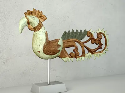 Antique Bird on Stand by Jeffan 2 3D model