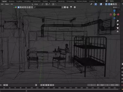 Underground Survival Bunker Low-poly 3D model