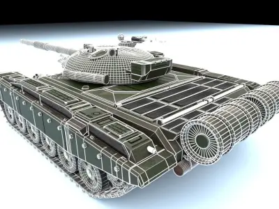 Tank T-72 LODs Included 3D model
