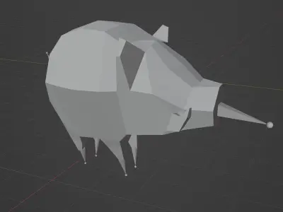 Low Polly Boar with simple rig Free 3D model