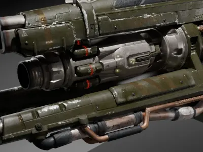 Sci-fi gun Low-poly 3D model