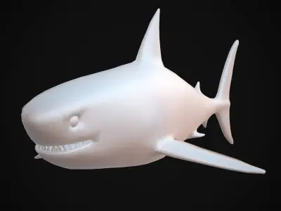 Great White Shark Low-poly 3D model