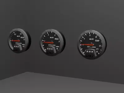 Blitz Racing Meter DC Gauges 3D model