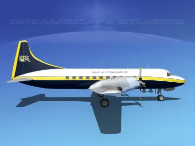 Convair CV-580 Gulf Air Transport 3D model