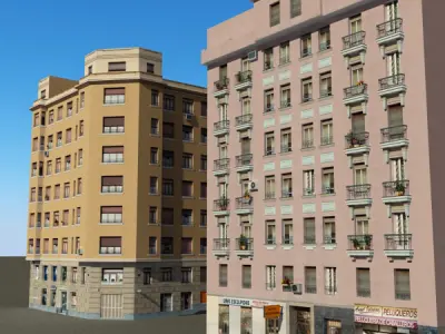 Building Collection 85-88 Low-poly 3D model