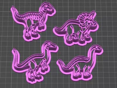 Dino cookie cutter 3D print model