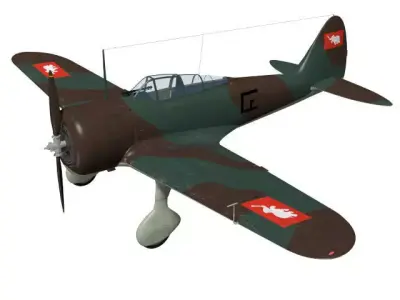Nakajima Ki27 Nate Otsu Thai Air Force 3D model