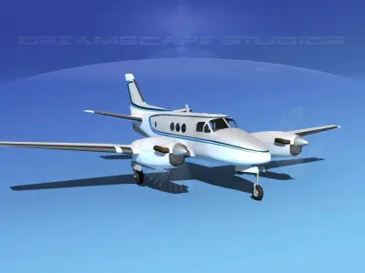 Beechcraft King Air 100 V05 3D model