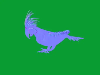 Black Palm Cockatoo Bird Low-poly 3D model