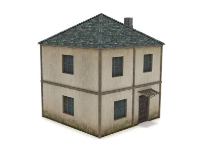 Old Residential House Low-poly 3D model