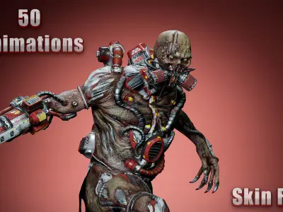 Cyborg Mutant3 Low-poly 3D model