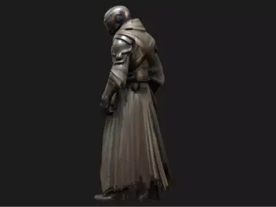 Sci-Fi Cyber Paladin Low-poly 3D model