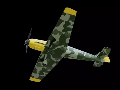 Messerschmitt Bf 109 Fighter Aircraft Low-poly 3D model