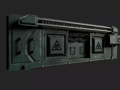 Sci-fi Panel Element Low-poly 3D model 7