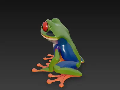 Frog Poisonous Realistic 3D Model Basic - Low Poly Realistic Low-poly 3D model
