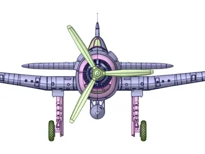 Grumman F6F-5 Hellcat 1 by 48 Scale 3D Printable Model 3D print model