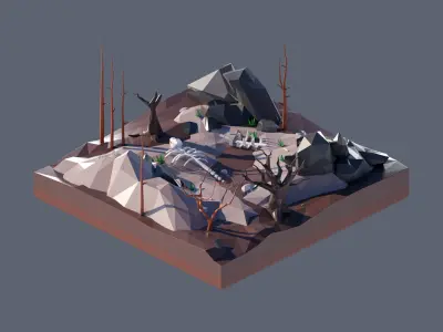 land 44A Low-poly 3D model