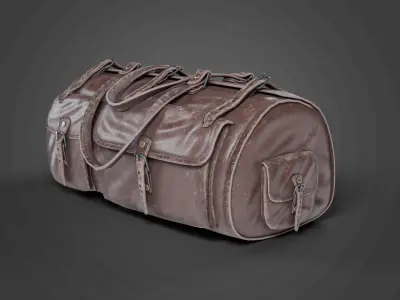 Leather Duffle Bag Low-poly 3D model