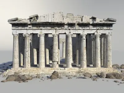 Parthenon Low-poly 3D model
